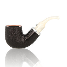 **DISCONTINUED** White Elephant Ebony And Ivory 9mm Sandblast Briar Pipe 4