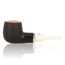 **DISCONTINUED** White Elephant Ebony And Ivory 9mm Sandblast Briar Pipe 6