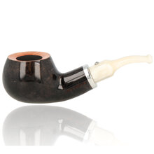White Elephant Ebony And Ivory 9mm Grey Briar Pipe 2