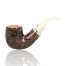 **DISCONTINUED** White Elephant Ebony And Ivory 9mm Grey Briar Pipe 4