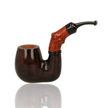 Brebbia Pipa Buzzi Noce Walnut Bent Briar Pipe 1121