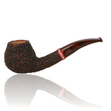 Brebbia Pipa Logo Rocciata 6122 Bent Briar Pipe (LOGOROC6122)