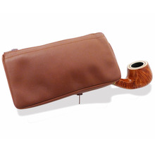 Spanish High Grade leather Combination Pipe Tobacco Pouch 50159 Tan