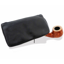 Spanish High Grade leather Combination Pipe Tobacco Pouch 50159 Black