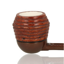 Falcon Block Meerschaum Lined Ribbed Bulldog Bowl
