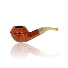 Big Ben Shepherd 472 Real Horn Stem Pipe With Roll-up Leather Pouch