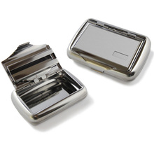 Jenter Satin Chrome 1oz 25g Hinged Tobacco tin & paper dispenser (801)
