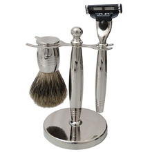 Progress Deluxe Mach 3 Razor, Razor and Stand (Chrome)