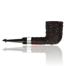 A large straight Dublin pub pipe with silver band and rusticated bowl