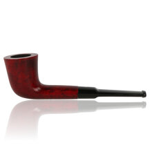 Talamona di Paolo Croci Elegant English Red Zulu briar pipe with smooth red finish and black acrylic stem