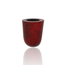 front angle of the Talamona di Paolo Croci Elegant English Red Zulu briar pipe with smooth red finish and black acrylic stem