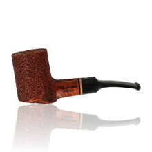 Talamona Sabbiato S straight poker briar pipe with sandblast finish and black acrylic stem