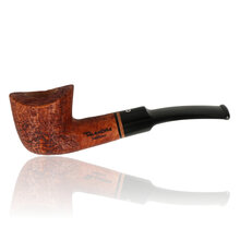 Talamona Sabbiato S curved Dublin briar pipe with sandblast finish and black acrylic stem