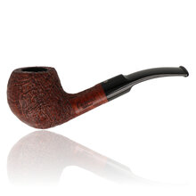 Talamona Sabbiato M freehand bent apple briar pipe with sandblasted finish and black acrylic stem