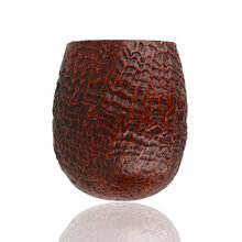 Close-up of Talamona Sabbiato briar bowl displaying deep sandblasted grain texture and large chamber