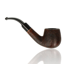Talamona Sabbiato M Unfiltered Bent Billiard 02 briar pipe reverse side sandblasted bowl