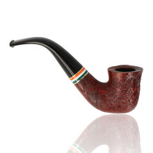 Reverse view of Peterson 2026 St Patrick’s Day Sandblast 05 pipe showing sandblasted bent Dublin bowl