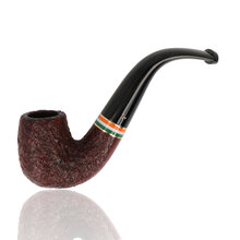 Peterson 2026 St Patrick’s Day Sandblast X220 bent billiard briar pipe with tricolour accent band