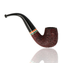 Reverse view of Peterson 2026 St Patrick’s Day Sandblast X220 pipe showing sandblasted bent billiard bowl