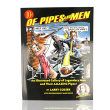 Of Pipes and Men illustrated pipe smoking book cover with comic-style artwork and vintage design