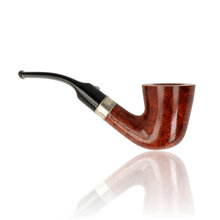 Reverse view of Barling Benjamin bent Dublin briar pipe showing flared bowl shape and stem curve