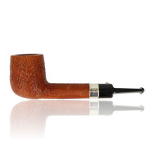 Barling Benjamin Fossil 9mm Lovat briar pipe with rusticated finish and long shank