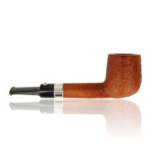 Reverse view of Barling Benjamin Fossil Lovat pipe showing textured bowl and saddle stem