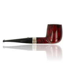 Reverse view of Barling Benjamin Ye Old Wood straight billiard pipe showing upright bowl and fishtail stem