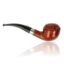 Side view of Barling 1819 bent Rhodesian pipe showing curved stem and twin bead lines