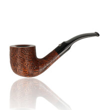 Barling Marylebone Fossil Bent Billiard briar pipe rusticated finish
