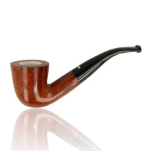 Dr Plumb bent Dublin briar pipe 4598-05 with meerschaum lining and curved black stem