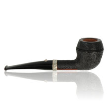 Barling 1817 Fossil Rhodesian pipe side view metal band and textured bowl