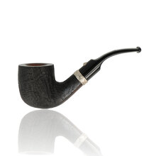 Barling Trafalgar Fossil 1823 bent billiard briar pipe sandblasted finish
