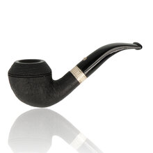 Barling Victory Fossil Rhodesian pipe bent stem black finish