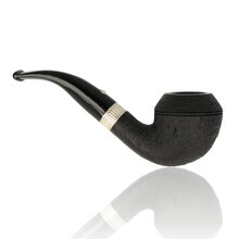 Barling bent Rhodesian briar pipe textured bowl detail
