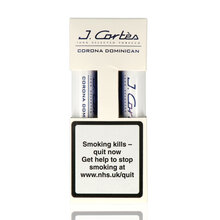 J Cortès White High Class Corona Dominican cigars in gift box