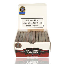 An open box of 50 Drew Estate Factory Smokes Cigarillos