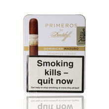 A tin of Davidoff Dominican Maduro Cigars