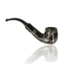 Sarome Moss SP10-7310 grey marbled pearwood saddle billiard tobacco pipe