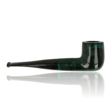 reverse angle of the straight billiard in a dark green and black patch finish