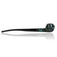 Lightweight Rhodesian reading pipe in turquoise pearwood finish