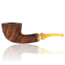 Erik Nording Freehand Special CUT No.1 briar pipe with amber acrylic stem and rich grain.