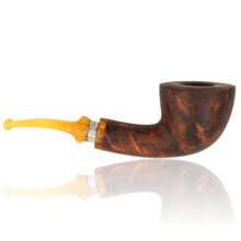 Handmade Danish freehand pipe by Erik Nording featuring warm chestnut briar and decorative mount.