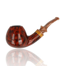 Erik Nording Freehand Special CUT No.2 briar pipe with honey-coloured acrylic stem and rich flame grain.
