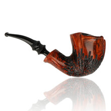 Handmade Danish freehand pipe by Erik Nørding featuring polished grain and plateau rim