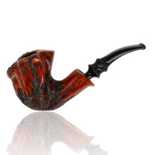 Erik Nørding Freehand Rustic 173 briar pipe with faceted bowl and dark rusticated finish