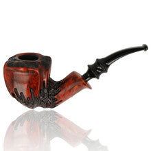 Erik Nørding Freehand Rustic 174 briar pipe with faceted bowl and black rusticated finish