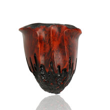 Close-up of Erik Nørding Freehand Rustic 174 showing geometric bowl, rustic detailing and black acrylic stem