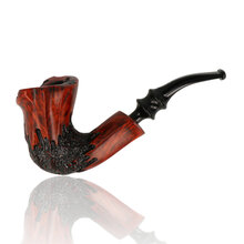 Erik Nørding Freehand Rustic 175 briar pipe with tall Dublin bowl and black rusticated finish