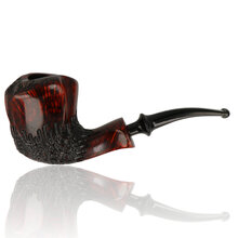 Erik Nørding Freehand Rustic 176 briar pipe with tall faceted bowl and black rusticated finish